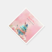 美しい蝶ツインズベビーシャワー スタンダードカクテルナプキン (角)