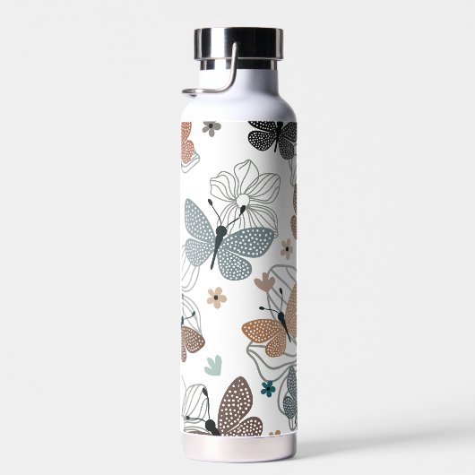 美しい蝶パーソナライズされた水瓶 ウォーターボトル (右面)