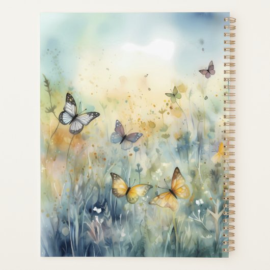 美しい蝶パーソナライズされた プランナー手帳 (裏面)