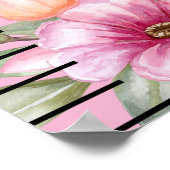 美しい蝶ピンクのフローラ女の子の成長チャート ポスター (角)