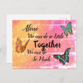 美しい蝶ピンクオレンジやる気を起こさせる ポストカード (正面/裏面)