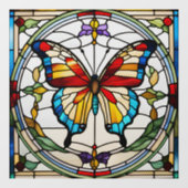 美しい蝶フェイクのステンドグラス ウィンドウサイン (シート)