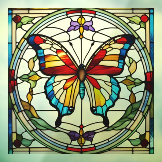 美しい蝶フェイクのステンドグラス ウィンドウサイン (シート3)