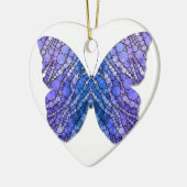 美しい蝶プリントされたハート型オーナメント セラミックオーナメント (左)