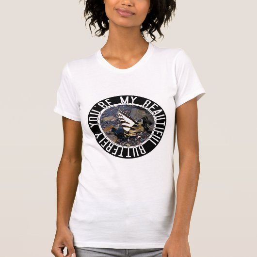美しい蝶女性のワイシャツ Tシャツ (正面)