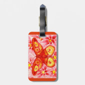 美しい蝶水彩画の荷物のラベル ラゲッジタグ (裏面縦)