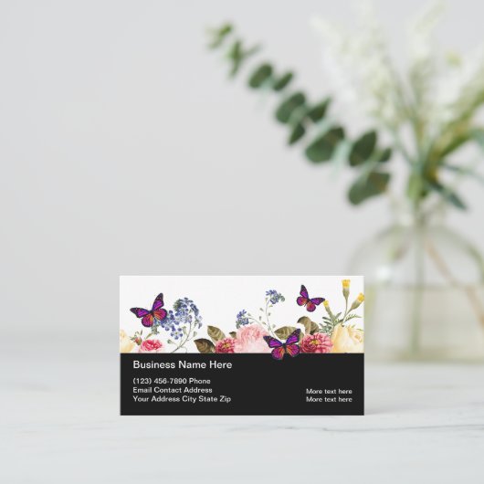 美しい蝶自然インスパイア 名刺 (スタンド正面)