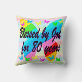 美しい蝶80th誕生日恵み枕 クッション (裏面)