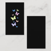 美しい蝶（ちょう）の少女たち、水彩バター 名刺 (正面/裏面)