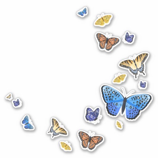 美しい蝶 シール (正面)