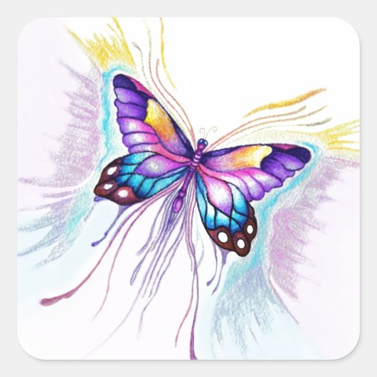 美しい蝶 スクエアシール (正面)