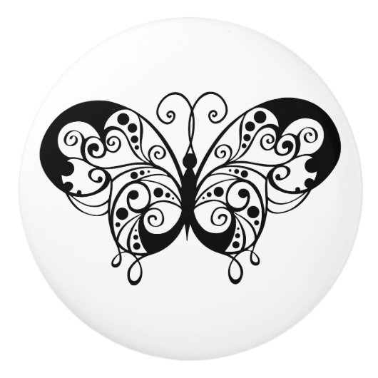 美しい蝶 セラミックノブ (正面)