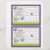 美しい蝶「ベビーシャワービンゴシート」 (正面/裏面)