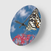 美しい蝶 ラウンド壁時計 (傾斜)
