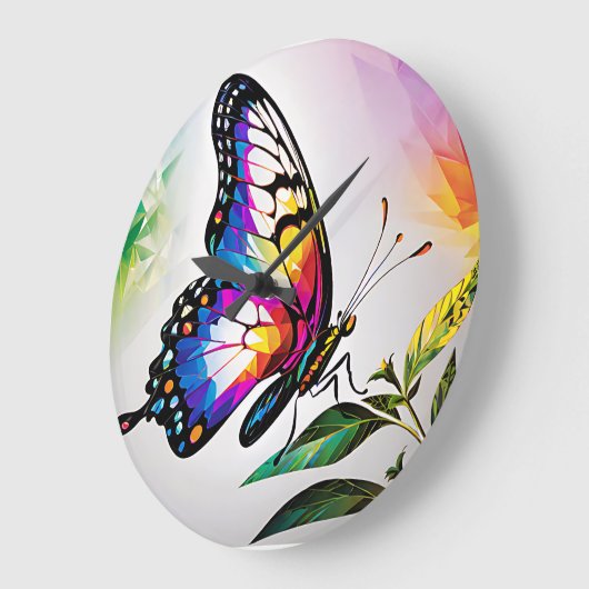 美しい蝶 ラージ壁時計 (傾斜)