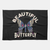 美しい蝶 – レトロなベクター – アートイラストレーション- キッチンタオル (横)