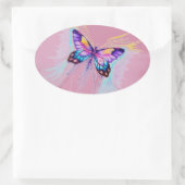 美しい蝶 楕円形シール (バッグ)