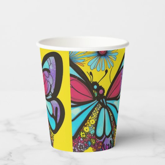美しい蝶 紙コップ (裏面)
