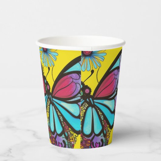美しい蝶 紙コップ (右)