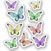 美しい蝶 – 美 シール (正面)