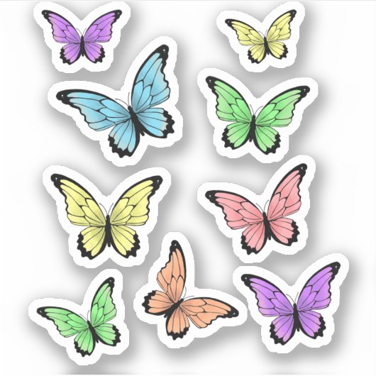 美しい蝶 – 美 シール (正面)