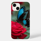 美しい蝶 赤いバラ - 壮麗な Case-Mate iPhoneケース (裏面)