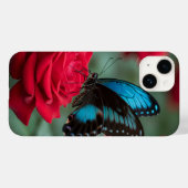 美しい蝶 赤いバラ - 壮麗な Case-Mate iPhoneケース (裏面 (横))