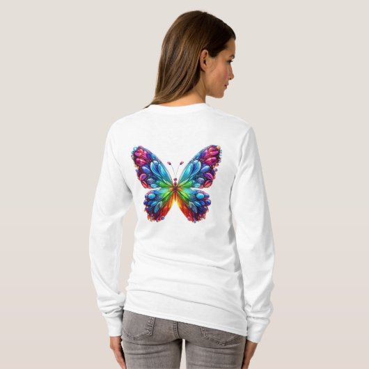 美しい蝶 Tシャツ (裏面フル)