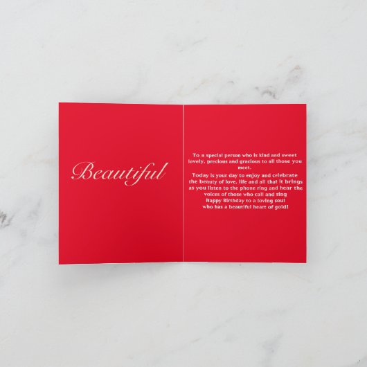 美しい表現-誕生日グリーティングカード カード (内部)