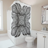 美しい装飾の正方形の落書き シャワーカーテン (インサイチュ)