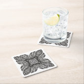 美しい装飾の正方形の落書き スクエアペーパーコースター (インサイチュ)