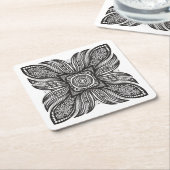 美しい装飾の正方形の落書き スクエアペーパーコースター (アングル)