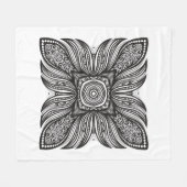 美しい装飾の正方形の落書き フリースブランケット (正面(横))