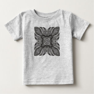 美しい装飾の正方形の落書き ベビーTシャツ