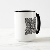 美しい装飾の正方形の落書き マグカップ (正面右)