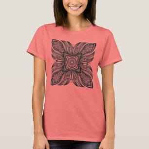 美しい装飾の正方形の落書き Tシャツ