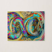 美しい装飾アールデコヘビ ジグソーパズル (横)