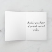 美しい装飾蝶フローラありがとう カード (内部)