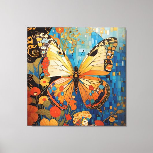 美しい装飾蝶フローラ キャンバスプリント (正面)