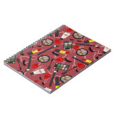 美しい製品のパターンを赤いバックグラウンドアプリケーション ノートブック (左側)