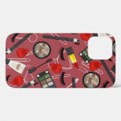 美しい製品の模様を赤い背景 Case-Mate iPhoneケース (裏面 (横))