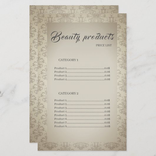 美しい製品エレガントフレーム価格表 (正面/裏面)