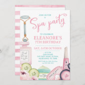 美しい製品スパパーティー誕生日招待状 招待状 (正面/裏面)