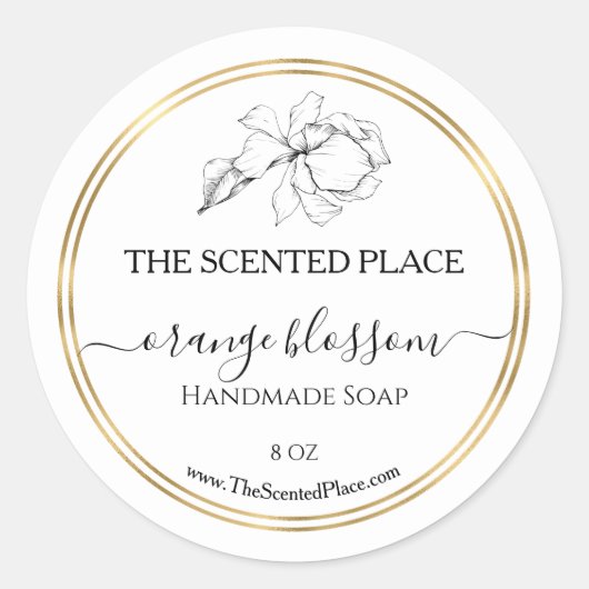 美しい製品ラベルsoapラベルテンプレート モダン ラウンドシール (正面)