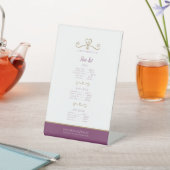 美しい製品価格表金ゴールド紫レッド 台座サイン (インサイチュ)