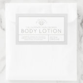 美しい製品成分グレーホワイトロータスラベル 長方形シール (バッグ)