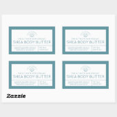 美しい製品成分ティール(緑がかった色)白蓮ラベル 長方形シール (シート)