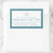 美しい製品成分ティール(緑がかった色)白蓮ラベル 長方形シール (バッグ)