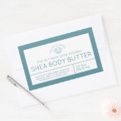 美しい製品成分ティール(緑がかった色)白蓮ラベル 長方形シール (封筒)