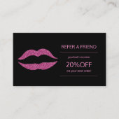 美しい製品販売代理店ピンクリップ紹介 紹介カード (正面)